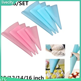{livecity} Set 4 túi bắt kem làm bánh bằng silicon siêu bền