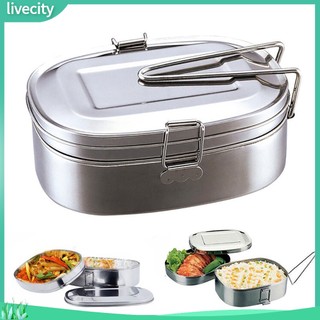 {livecity} Hộp cơm bento thiết kế 2 tầng tiện dụng 