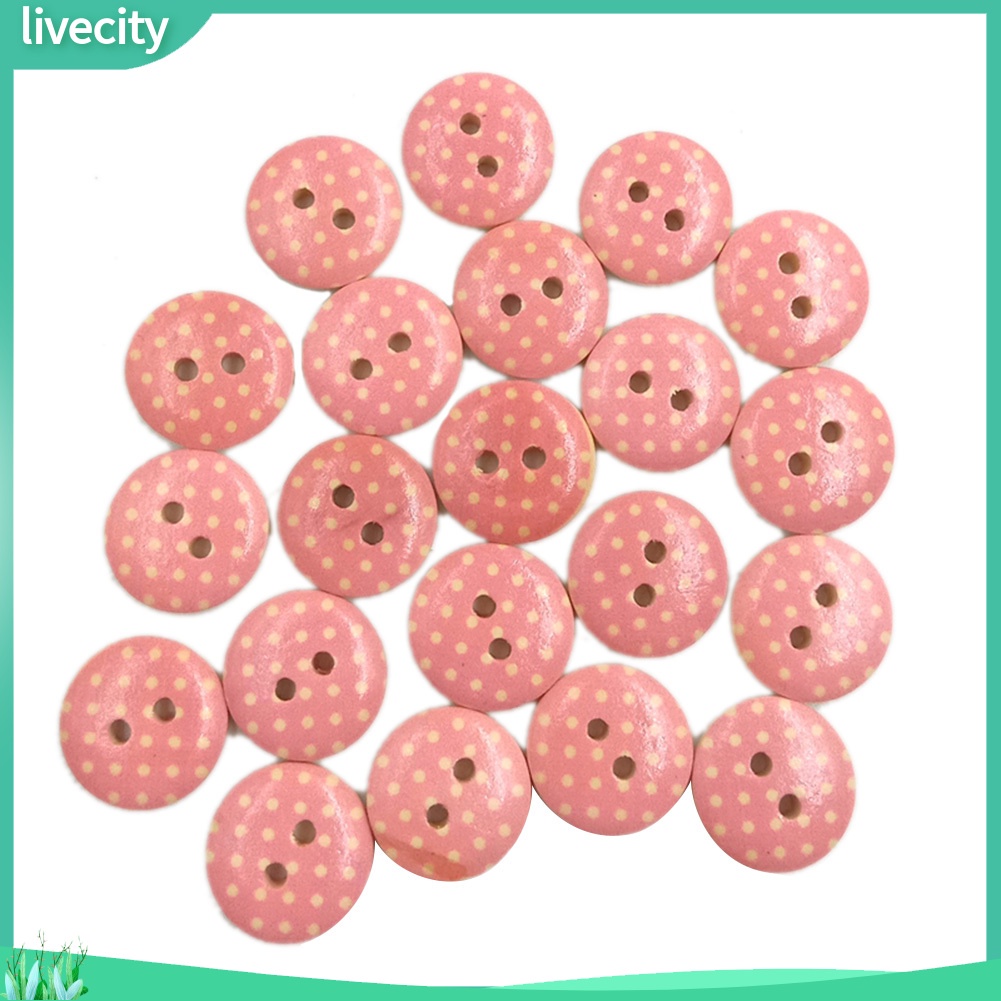 Set 100 Nút Gỗ 2 Lỗ Hình Bông Hoa Chuyên Dụng Cho May Vá