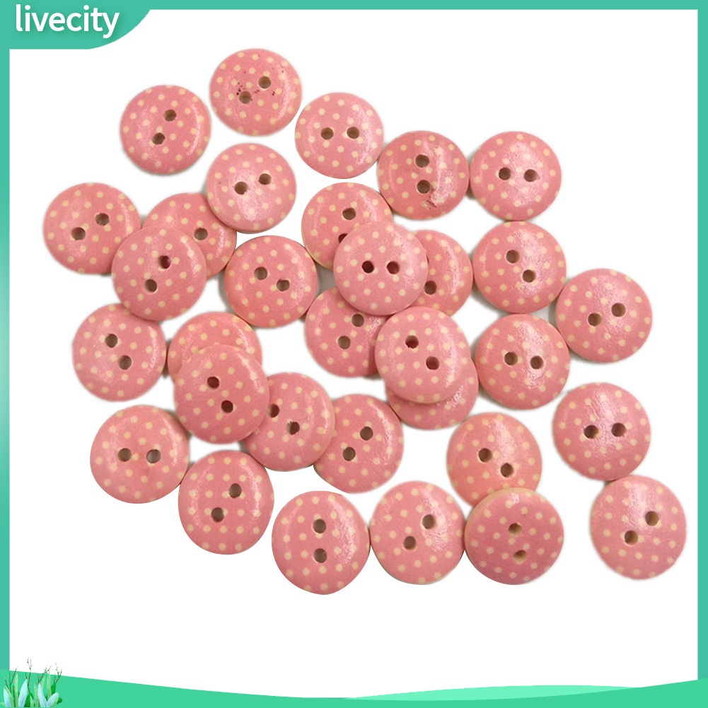 Set 100 Nút Gỗ 2 Lỗ Hình Bông Hoa Chuyên Dụng Cho May Vá