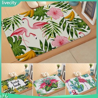 {livecity} Thảm chùi chân chống trượt họa tiết hồng hạc cho nhà tắm, nhà bếp