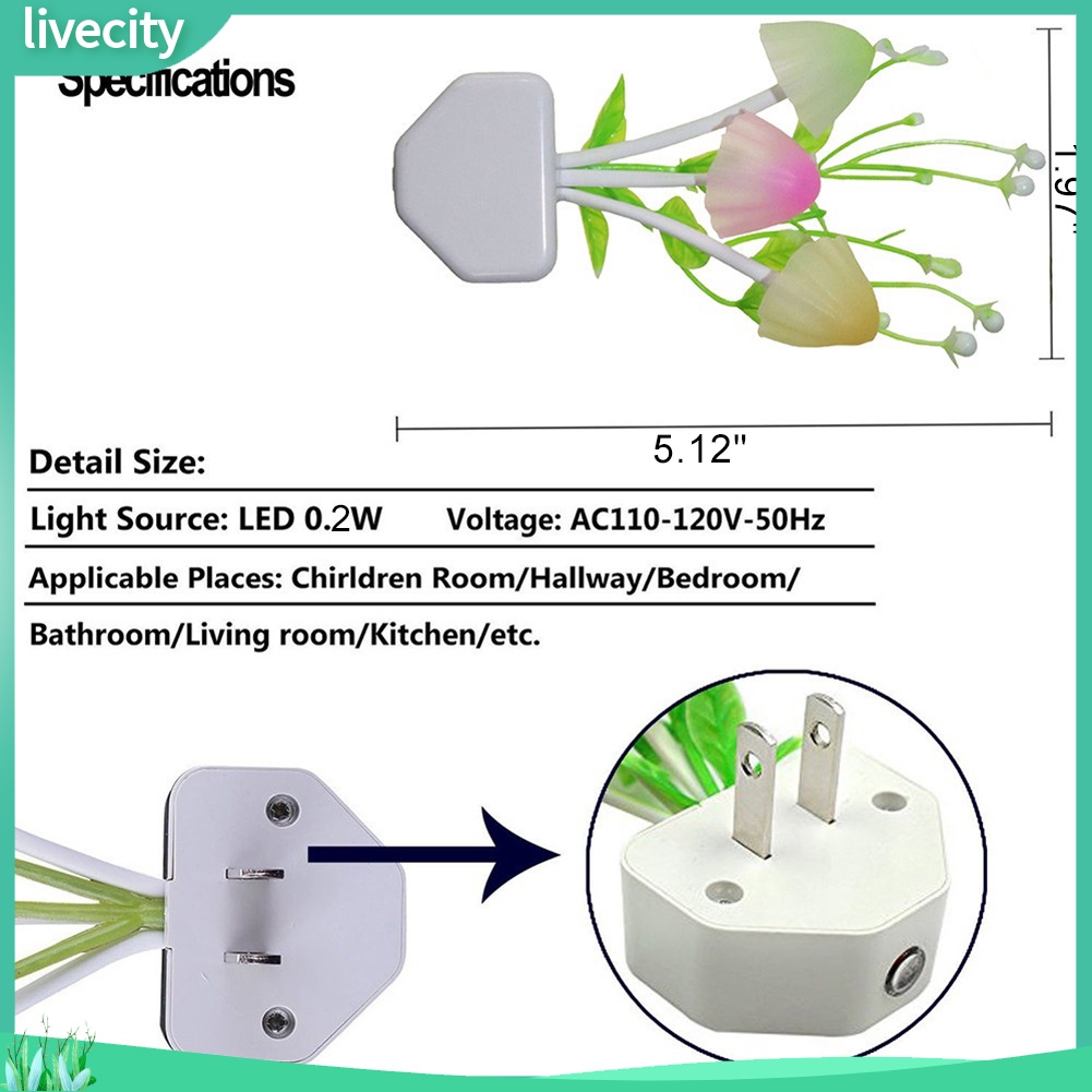 Đèn Ngủ Cảm Biến Hình Cây Nấm Lãng Mạn