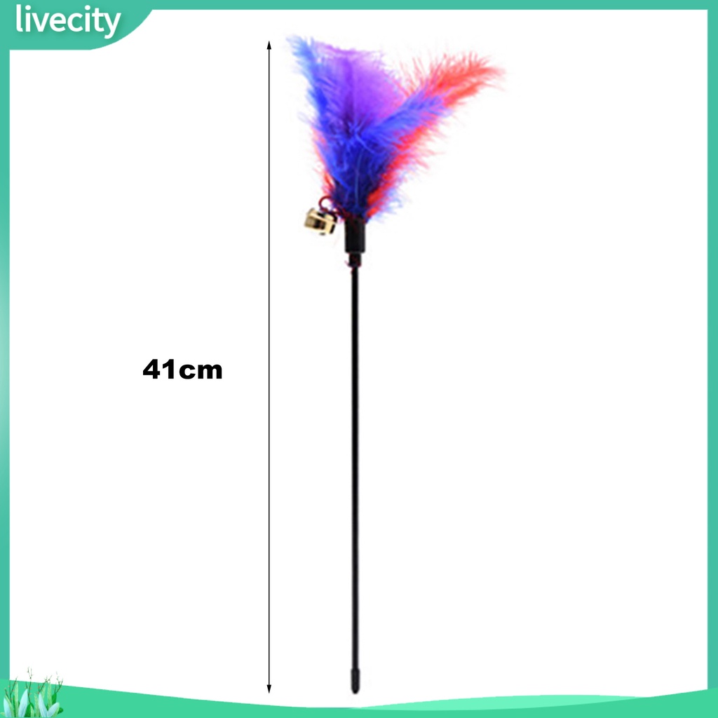 Thanh chọc ghẹo mèo đính lông vũ vui nhộn độc đáo