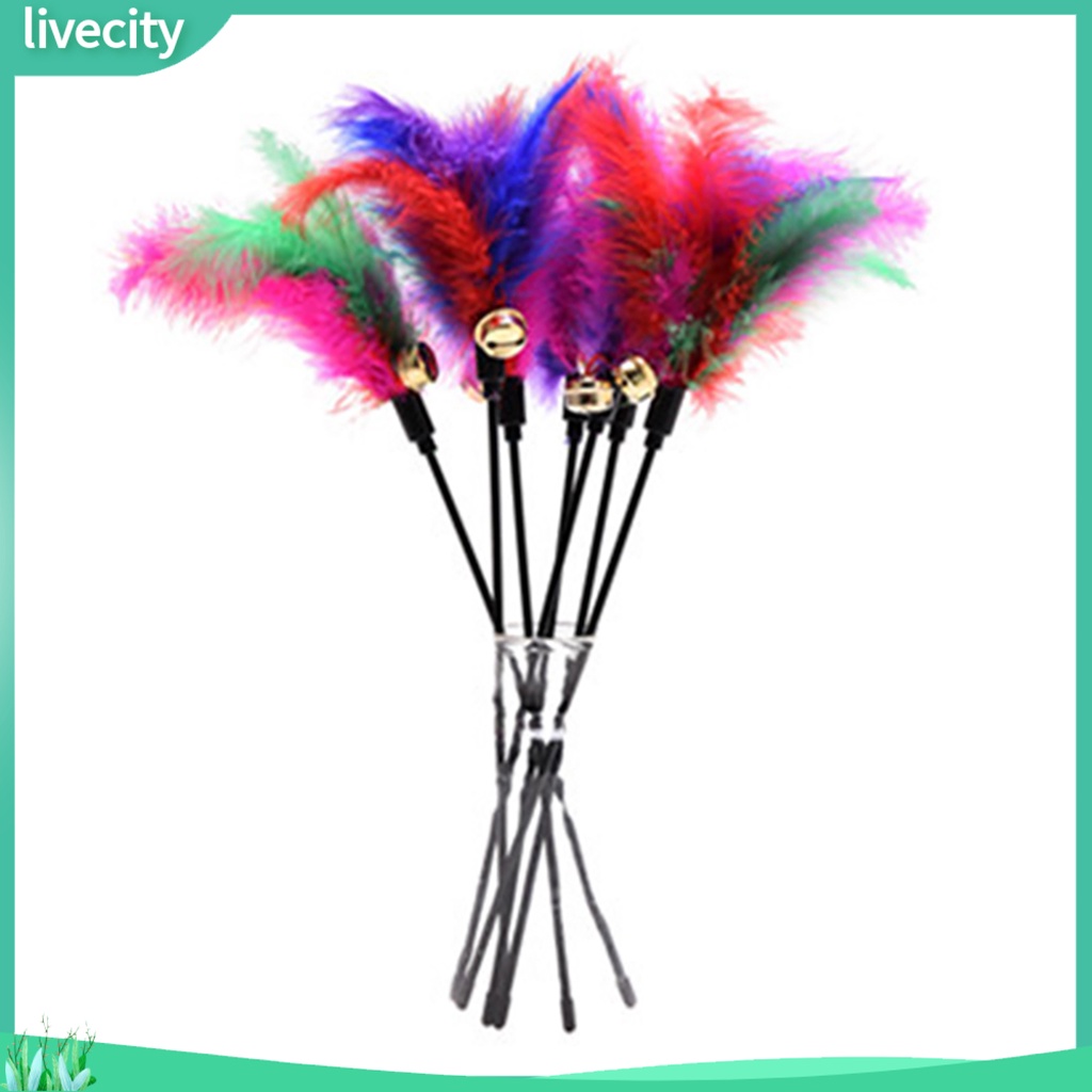 Thanh chọc ghẹo mèo đính lông vũ vui nhộn độc đáo