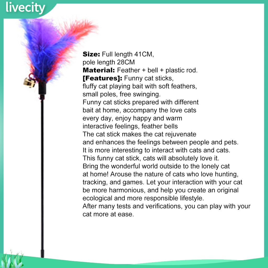 Thanh chọc ghẹo mèo đính lông vũ vui nhộn độc đáo