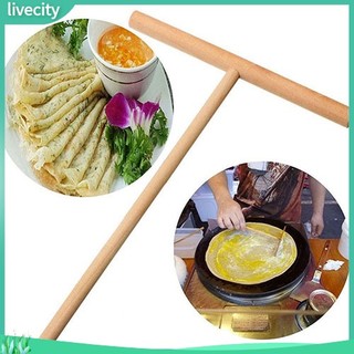 {livecity} Thanh gỗ chữ T giúp tráng bánh kếp