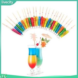 {livecity} 50 Cây dù giấy trang trí ly nước sinh động