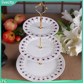 {livecity} Bộ chân đứng để khay trưng bày bánh 3 tầng trang trí tiệc kèm phụ kiện tiện dụng
