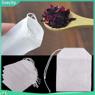 {livecity} Set 100 túi vải lọc trà