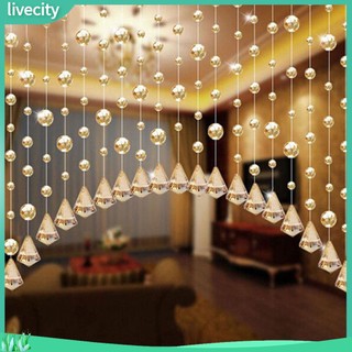{livecity} Rèm Dây Hạt Thủy Tinh 1m Trang Trí Tiệc Cưới