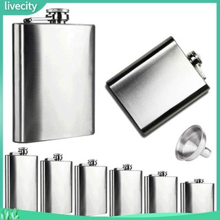 {livecity} Bình Đựng Rượu 4 5 6 7 8 10 Oz Bằng Thép Không Gỉ