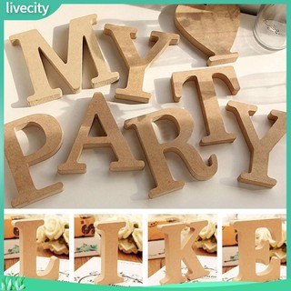 {livecity} Chữ Cái Bằng Gỗ A-Z Treo Trang Trí Tiệc Cưới, Nội Thất