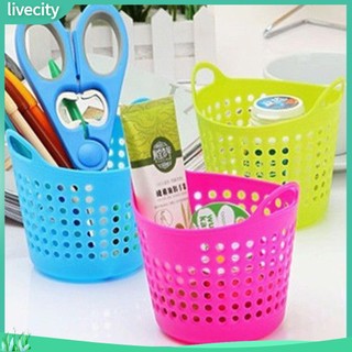 {livecity} Giỏ nhựa mini đựng mỹ phẩm và đồ dùng văn phòng tiện dụng