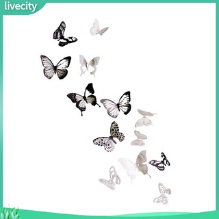 {livecity} Set 18 Decal Dán Tường Hình Bướm 3D