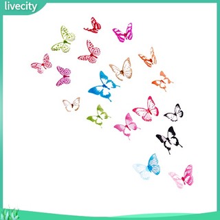 {livecity} Set 18 Decal Dán Tường Hình Bướm 3D