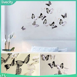 {livecity} Set 18 Decal Dán Tường Hình Bướm 3D