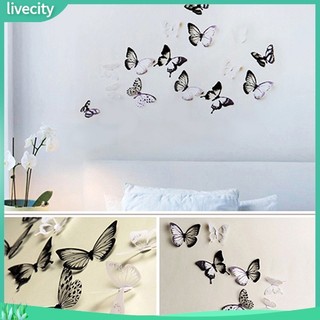 {livecity} Set 18 Decal Dán Tường Hình Bướm 3D