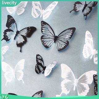 {livecity} Set 18 Decal Dán Tường Hình Bướm 3D