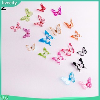 {livecity} Set 18 Decal Dán Tường Hình Bướm 3D