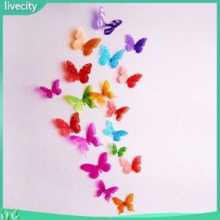 {livecity} Set 18 Decal Dán Tường Hình Bướm 3D
