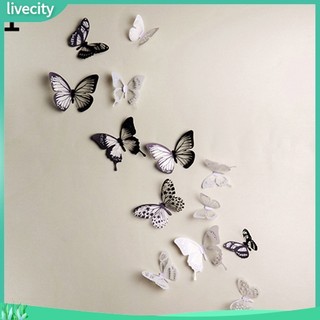 {livecity} Set 18 Decal Dán Tường Hình Bướm 3D