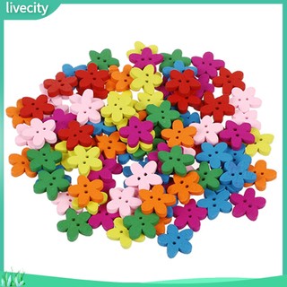 Set 100 nút gỗ thiết kế hình hoa mận thời trang