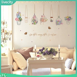 Decal Dán Tường Hình Chậu Hoa Trang Trí Phòng