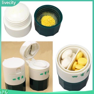 {livecity} Hộp đựng thuốc có dụng cụ nghiền tiện dụng
