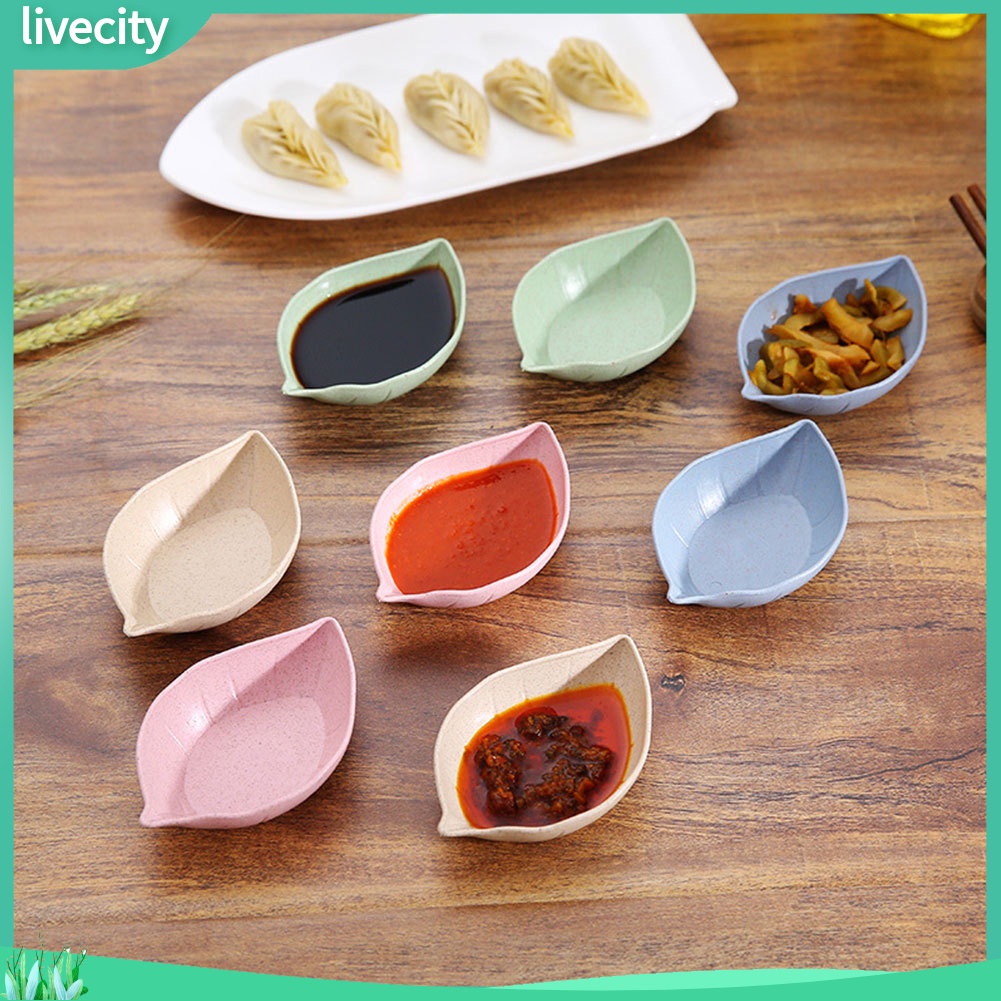 {livecity} Đĩa nhỏ đựng nước chấm hình chiếc lá