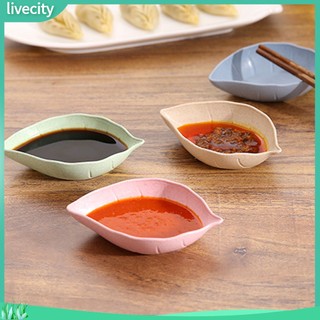 {livecity} Đĩa nhỏ đựng nước chấm hình chiếc lá