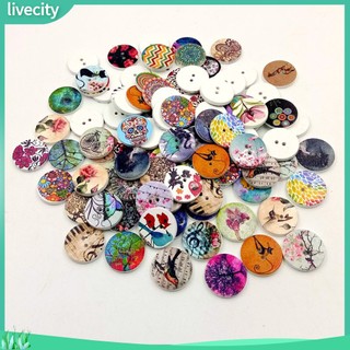 {livecity} 100 nút gỗ nhiều họa tiết trang trí sách kỉ niệm