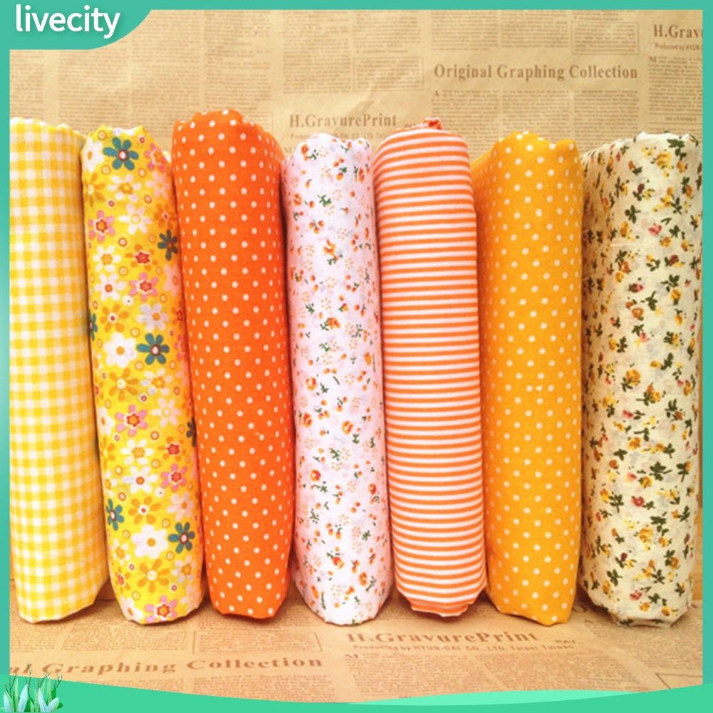 Bộ 7 tấm vải cotton hoa để may thủ công