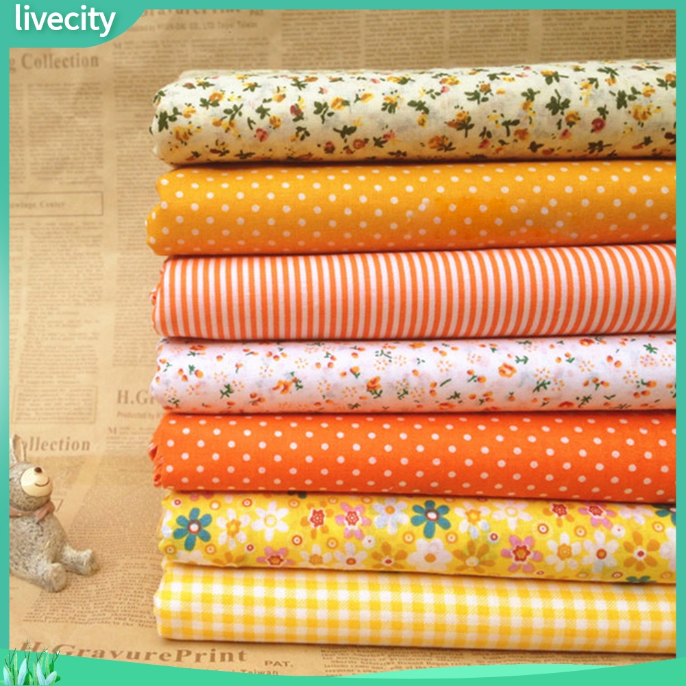 Bộ 7 tấm vải cotton hoa để may thủ công