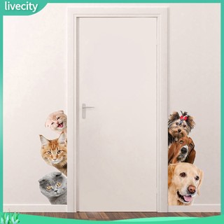 {livecity} Decal Dán Tường Hình Chó / Mèo Dễ Thương