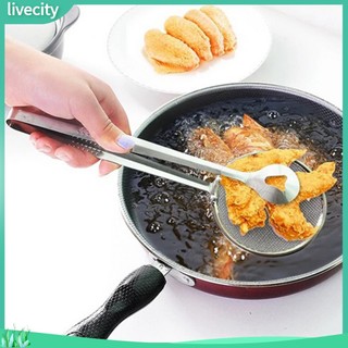 {livecity} Kẹp gắp đồ chiên có lưới ráo dầu tiện dụng bằng inox