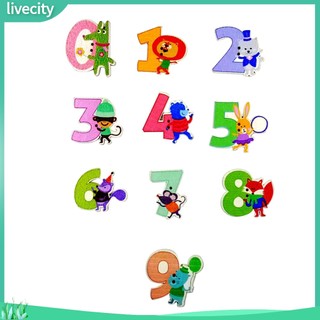 {livecity} Bộ 50 Nút Gỗ Hình Số Hoạt Hình