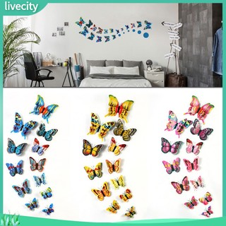 {livecity} 12 cái nam châm trang trí tủ lạnh hình con bướm