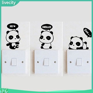 {livecity} Nhãn dán hình gấu trúc dễ thương cho công tắc điện gia đình