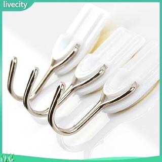 Set 6 móc nhựa inox dán cửa tường nhà bếp phòng tắm