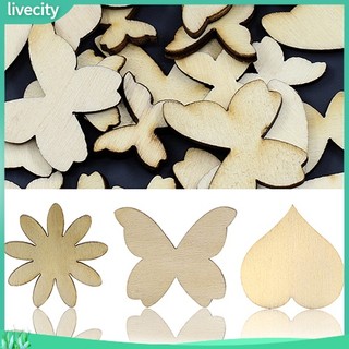 {livecity} Set 50 nút gỗ dễ thương cho trang trí thủ công