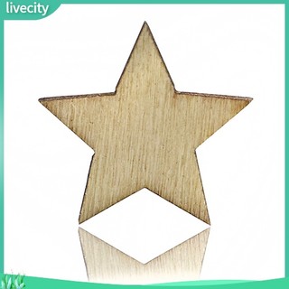 {livecity} Bộ 100 Nút Gỗ Hình Ngôi Sao