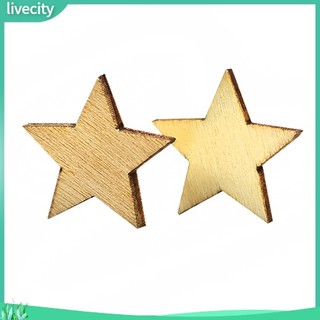 {livecity} Bộ 100 Nút Gỗ Hình Ngôi Sao