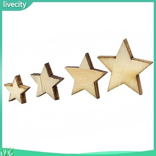 {livecity} Bộ 100 Nút Gỗ Hình Ngôi Sao
