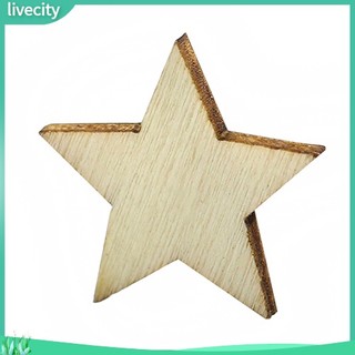 {livecity} Bộ 100 Nút Gỗ Hình Ngôi Sao
