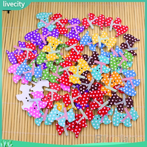 Bộ 50 nút gỗ trang trí scrapbook hình cún hoạt hình