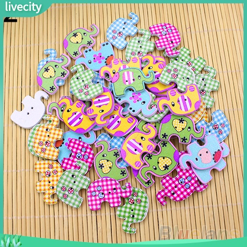 Bộ 50 nút gỗ trang trí scrapbook hình cún hoạt hình