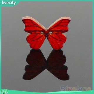 {livecity} Bộ 50 Nút Gỗ Hình Bướm