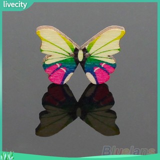 {livecity} Bộ 50 Nút Gỗ Hình Bướm
