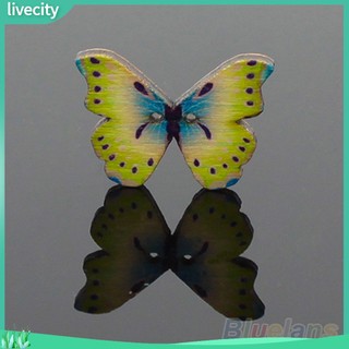 {livecity} Bộ 50 Nút Gỗ Hình Bướm