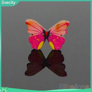 {livecity} Bộ 50 Nút Gỗ Hình Bướm
